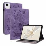 For Honor Pad X9a Butterfly Rose Embossed Leather Tablet Case(Purple)