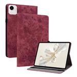 For Honor Pad X9a Butterfly Rose Embossed Leather Tablet Case(Red)