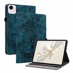 For Honor Pad X9a Butterfly Rose Embossed Leather Tablet Case(Dark Blue)