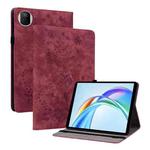 For Honor Pad X7 Butterfly Rose Embossed Leather Tablet Case(Red)
