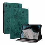 For Nokia T20 10.4 2021 Butterfly Rose Embossed Leather Tablet Case(Green)