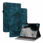 For Nokia T20 10.4 2021 Butterfly Rose Embossed Leather Tablet Case(Dark Blue)