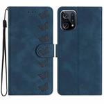 For OPPO Find X5 Seven Butterflies Embossed Leather Phone Case(Blue)