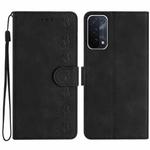 For OPPO A74 / A54 / A93 Seven Butterflies Embossed Leather Phone Case(Black)