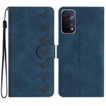 For OPPO A74 / A54 / A93 Seven Butterflies Embossed Leather Phone Case(Blue)