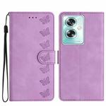 For OPPO A79 5G Seven Butterflies Embossed Leather Phone Case(Purple)