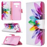 For LG K61 Colored Drawing Pattern Horizontal Flip Leather Case with Holder & Card Slots & Wallet(Sun Flower)