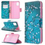 For Samsung Galaxy A31 Colored Drawing Pattern Horizontal Flip Leather Case with Holder & Card Slots & Wallet(Plum Blossom)