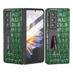 For Honor Magic Vs Integrated Crocodile Texture Genuine Leather Phone Case(Green)