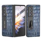 For Honor Magic Vs Integrated Crocodile Texture Genuine Leather Phone Case(Blue)