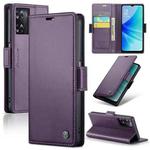 For OPPO A77 4G Global / A57e 4G CaseMe 023 Butterfly Buckle Litchi Texture RFID Anti-theft Leather Phone Case(Pearly Purple)