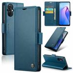 For OPPO Reno7 Z Global/Reno7 Lite Global CaseMe 023 Butterfly Buckle Litchi Texture RFID Anti-theft Leather Phone Case(Blue)