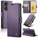 For OPPO Reno8 T 5G/A1 Pro 5G CaseMe 023 Butterfly Buckle Litchi Texture RFID Anti-theft Leather Phone Case(Pearly Purple)