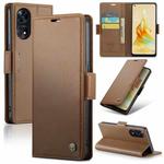 For OPPO Reno8 T 4G CaseMe 023 Butterfly Buckle Litchi Texture RFID Anti-theft Leather Phone Case(Brown)