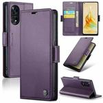 For OPPO Reno8 T 4G CaseMe 023 Butterfly Buckle Litchi Texture RFID Anti-theft Leather Phone Case(Pearly Purple)