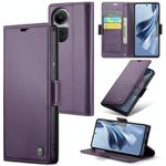 For OPPO Reno10 5G Global／Reno10 Pro Global CaseMe 023 Butterfly Buckle Litchi Texture RFID Anti-theft Leather Phone Case(Pearly Purple)