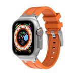 AP Silicone Watch Band For Apple Watch Ultra 49mm(Silver Orange)
