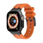 AP Silicone Watch Band For Apple Watch 8 41mm(Black Orange)