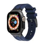 AP Silicone Watch Band For Apple Watch 7 41mm(Black Blue)