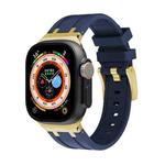 AP Silicone Watch Band For Apple Watch 7 41mm(Gold Blue)