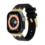 AP Silicone Watch Band For Apple Watch 5 44mm(Gold Black)