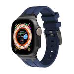 AP Silicone Watch Band For Apple Watch 9 45mm(Black Blue)
