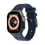 AP Silicone Watch Band For Apple Watch 9 41mm(Black Blue)
