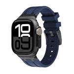 AP Silicone Watch Band For Apple Watch Series 10 42mm(Black Blue)