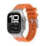 AP Silicone Watch Band For Apple Watch Series 10 42mm(Silver Orange)