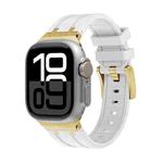 AP Silicone Watch Band For Apple Watch Series 10 42mm(Gold White)