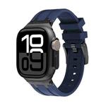 AP Silicone Watch Band For Apple Watch Series 10 46mm(Black Blue)