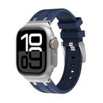 AP Silicone Watch Band For Apple Watch Series 10 46mm(Silver Blue)