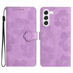 For Samsung Galaxy S24+ 5G Flower Embossing Pattern Leather Phone Case(Purple)