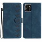 For Tecno Spark Go 2023 Seven Butterflies Embossed Leather Phone Case(Blue)