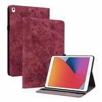 For iPad 10.2 2021 / Air 10.5 2019 Butterfly Rose Embossed Leather Smart Tablet Case(Red)