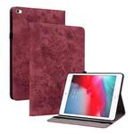 For iPad mini 5 / 4 / 3 / 2 / 1 Butterfly Rose Embossed Leather Smart Tablet Case(Red)