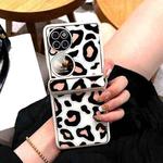 For Huawei P50 Pocket Leopard Pattern Fold Hinge Phone Case(White)