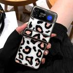 For Samsung Galaxy Z Flip3 5G Leopard Pattern Fold Hinge Phone Case(Black)