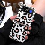 For Samsung Galaxy Z Flip4 Leopard Pattern Fold Hinge Phone Case(White)