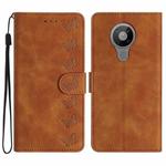 For Nokia 5.3 Seven Butterflies Embossed Leather Phone Case(Brown)