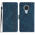For Nokia 6.2 / 7.2 Seven Butterflies Embossed Leather Phone Case(Blue)
