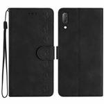 For Sony Xperia L3 Seven Butterflies Embossed Leather Phone Case(Black)
