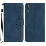 For Sony Xperia L3 Seven Butterflies Embossed Leather Phone Case(Blue)