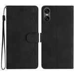 For Sony Xperia 10 VI Seven Butterflies Embossed Leather Phone Case(Black)