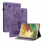 For Samsung Galaxy A7 Lite T220 / T225 Butterfly Rose Embossed Leather Tablet Case(Purple)