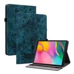 For Samsung Galaxy Tab A 10.1 2019 T510 Butterfly Rose Embossed Leather Tablet Case(Dark Blue)