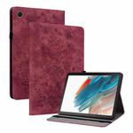 For Samsung Galaxy Tab А9+ Butterfly Rose Embossed Leather Tablet Case(Red)