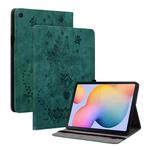 For Samsung Galaxy Tab S5e/T720/T725 Butterfly Rose Embossed Leather Tablet Case(Green)