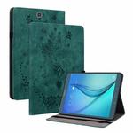 For Samsung Galaxy Tab A 9.7 T550 T555 Butterfly Rose Embossed Leather Tablet Case(Green)