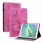 For Samsung Galaxy Tab S2 9.7 T810 T815 Butterfly Rose Embossed Leather Tablet Case(Rose Red)